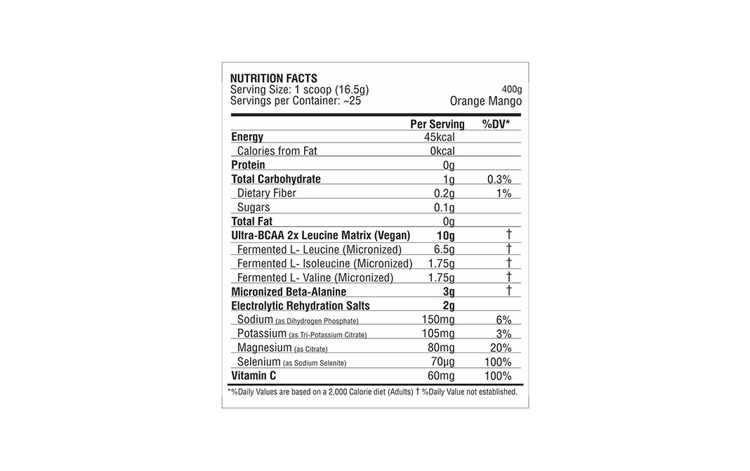 Procel Ultra-BCAA Orange-Mango Flavor    Plastic Jar  400 grams